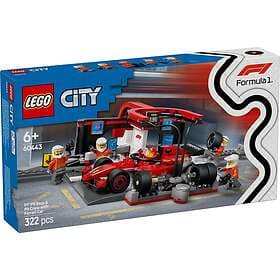 LEGO City 60443 F1® Pit Stop & Pit Crew med Ferrari-bil
