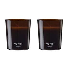 Meraki Dark wood Duftlys 2stk